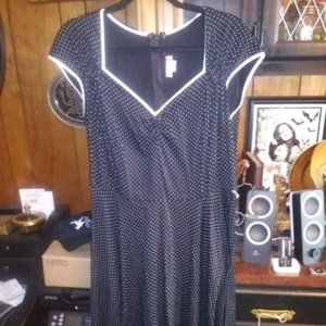 Pinup Couture Black with White Dots Dress